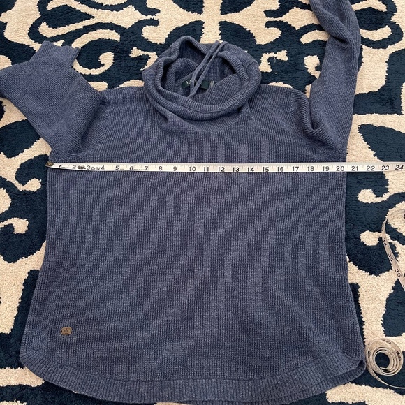 Lauren Ralph Lauren Cowl Neck Tight Knit Long Sleeve Sweater, Size Large, Blue - Picture 8 of 10